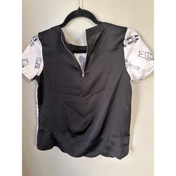 Star Wars Her Universe All Over Print Blouse Zipper Size XS White Short Sleeve - Picture 12 of 16